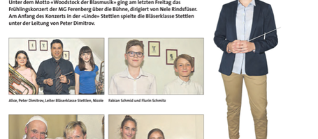 Konzert am 27.04.18 Bläserklasse Stettlen & MG Ferenberg
